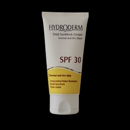 تصویر کرم ضد آفتاب SPF30 هیدرودرم مناسب پوست های معمولی و خشک ۵۰ (بی رنگ)میلی لیتر