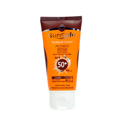 تصویر کرم ضد آفتاب SPF50 فاقد چربی سان سیف مناسب پوست های چرب و آکنه ای ۵۰ میلی لیتر