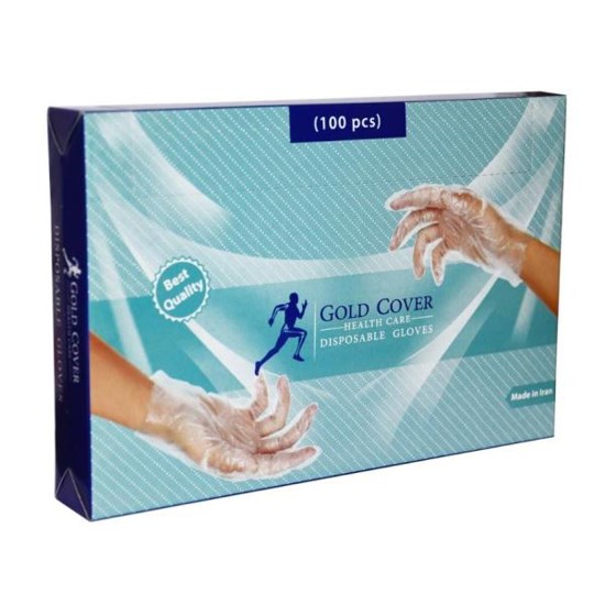 تصویر دستکش یکبار مصرف گلد کاور مدل HRZ بسته 100 عددی Gold Cover Disposable Gloves 100 Pcs