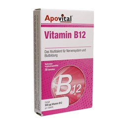 تصویر قرص ویتامین B12 آپوویتال 30 عدد